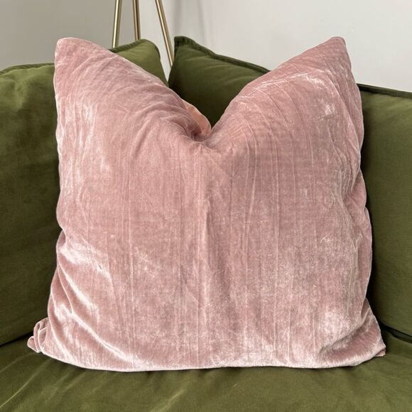 West Elm Other - West Elm Velvet Euro Pillow Cover in Dusty Blush